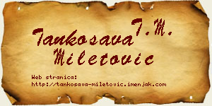 Tankosava Miletović vizit kartica